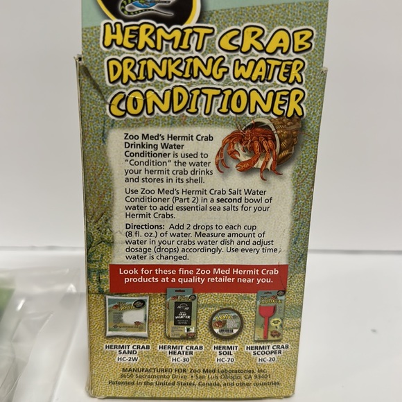 ZOO MED • hermit crab drinking water conditioner (x3) • green hermit crab sand - Picture 3 of 5
